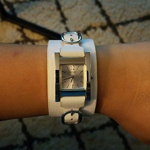 GUESS Leather Strap Watch